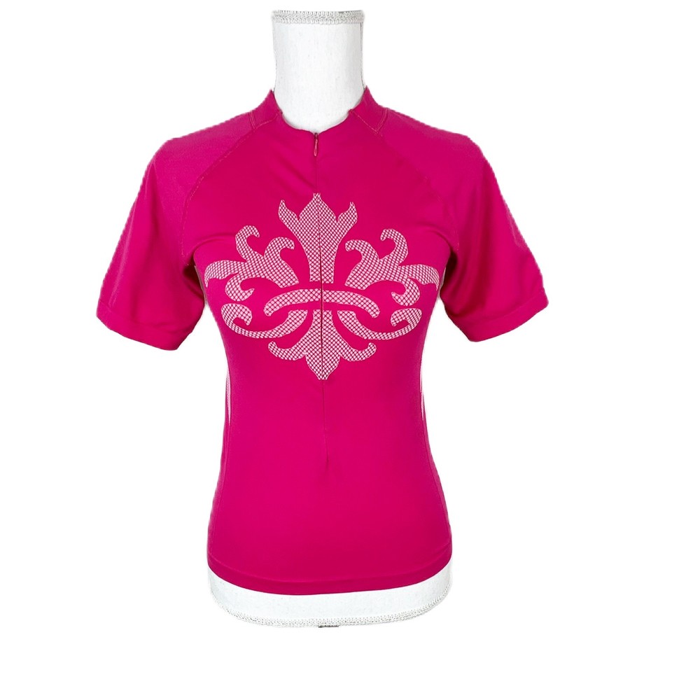 She Beest Cycling Jersey Women Small Pink Half Zip Stretch Bike Triathlon Active